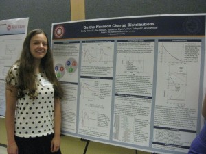 Presenting my research in poster format at the end of the REU program.