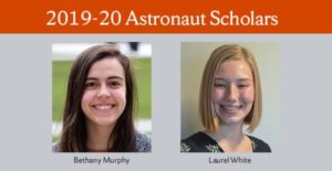 portraits of 19-20 Astronaut Scholars; Bethany Murphy and Laurel White