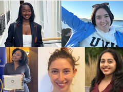 headshots of smiling students engaging in summer experiences